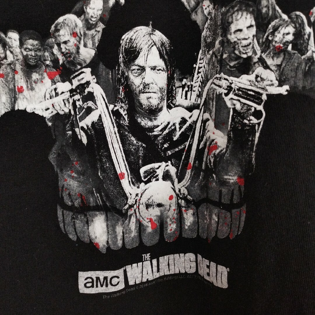 TWDウォーキングデッドホラームービーTシャツtシャツゾンビ映画XL黒人物スカル