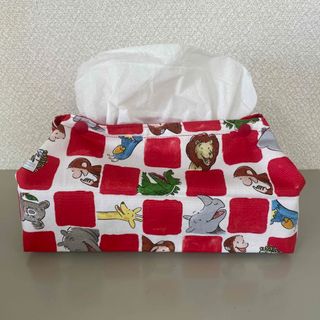 【ハンドメイド】BOXティッシュカバー　おさる(その他)