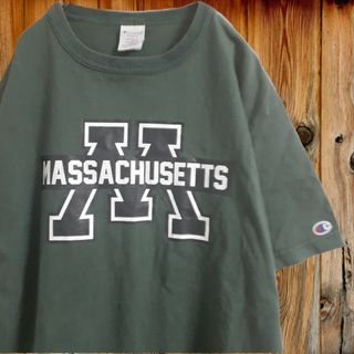 チャンピオン(Champion)の【即日発送】US古着　チャンピオンT1011　グリーン　カレッジTシャツ M(Tシャツ/カットソー(半袖/袖なし))