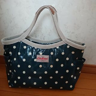 キャスキッドソン(Cath Kidston)のキャス・キッドソン トートバッグ ハンドバッグ 濃グリーン 水玉 ドット(トートバッグ)