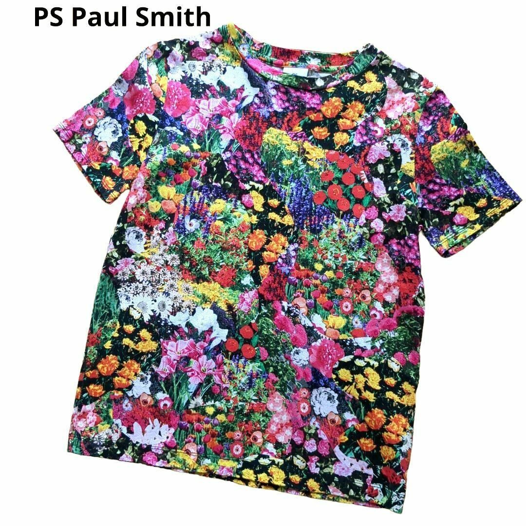 【美品】 PS Paul Smith フラワープリントTシャツ 転写 総柄 M