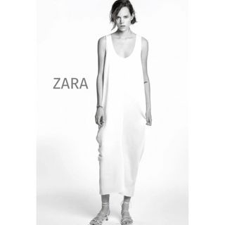 ザラ(ZARA)のZARA スリットフルイドワンピース　XS 新品　¥8990 完売(ロングワンピース/マキシワンピース)