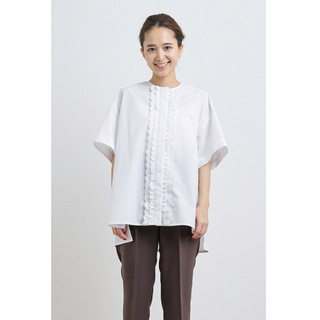 yori スカラップ刺繍サマーシャツ　38(シャツ/ブラウス(半袖/袖なし))
