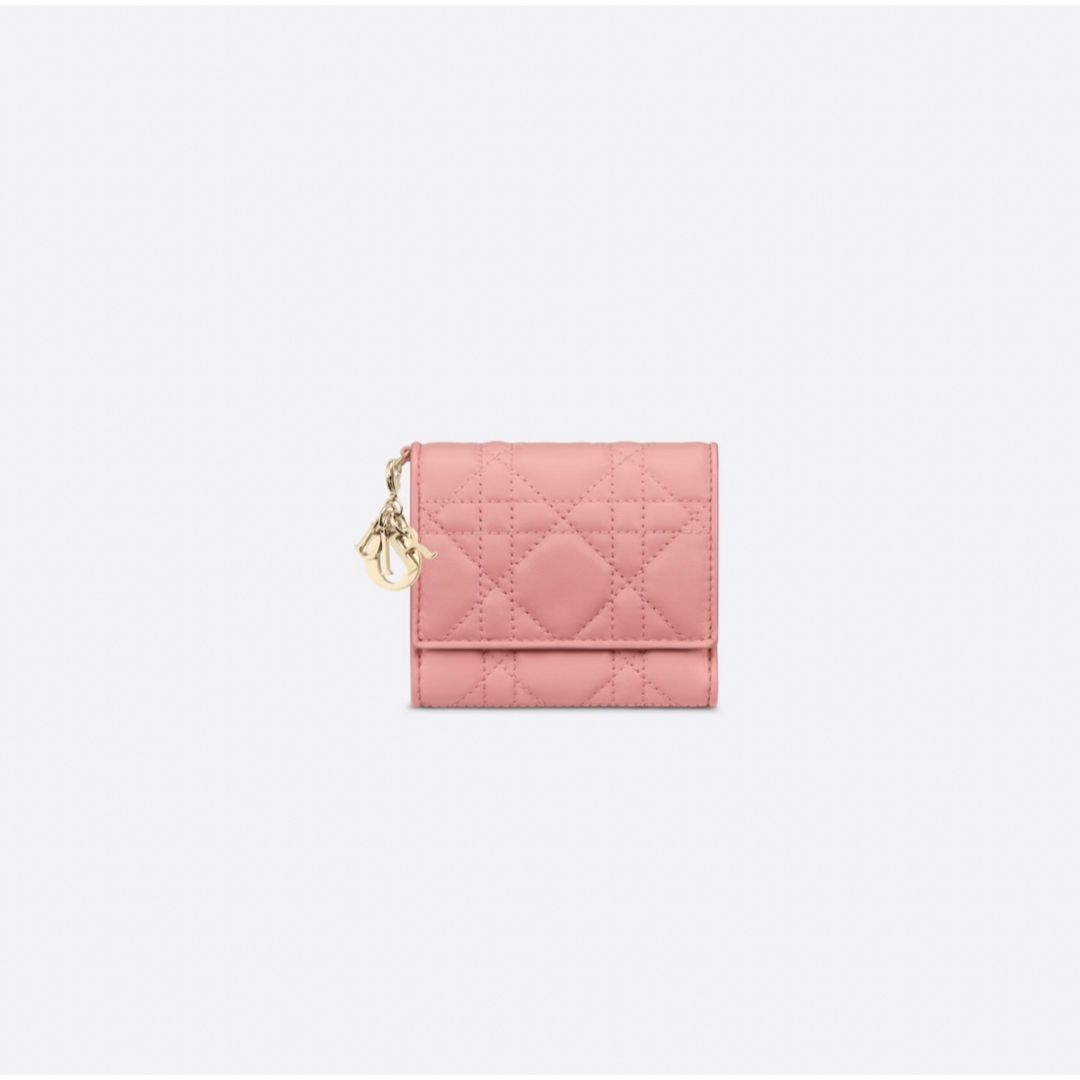 新品 ディオール LADY DIOR ロータスウォレット 財布 ライトピンク ...