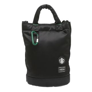 スターバックス(Starbucks)のPORTER コーヒービーンシェイプ ドラムバッグ S ブラック(ショルダーバッグ)