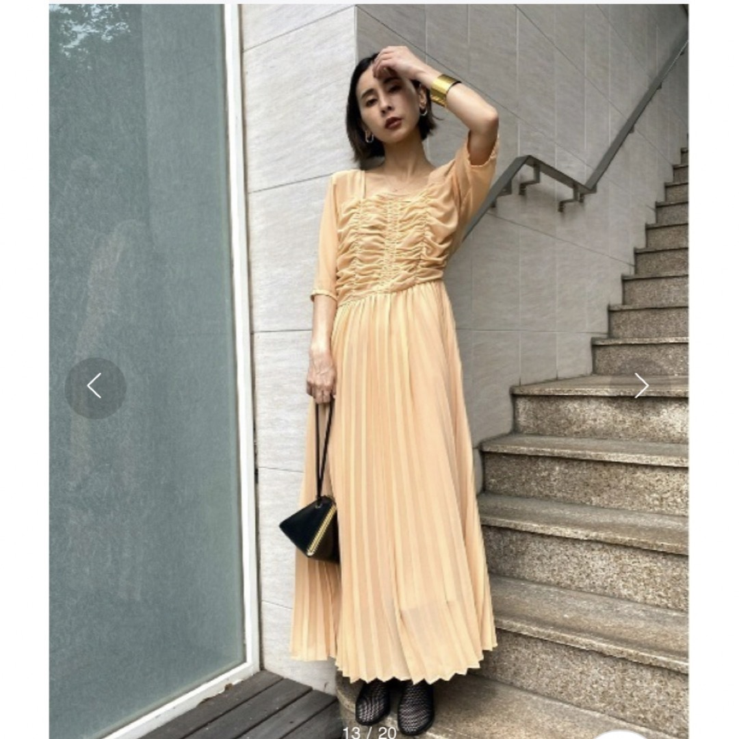 ameri chiffon pleats dress