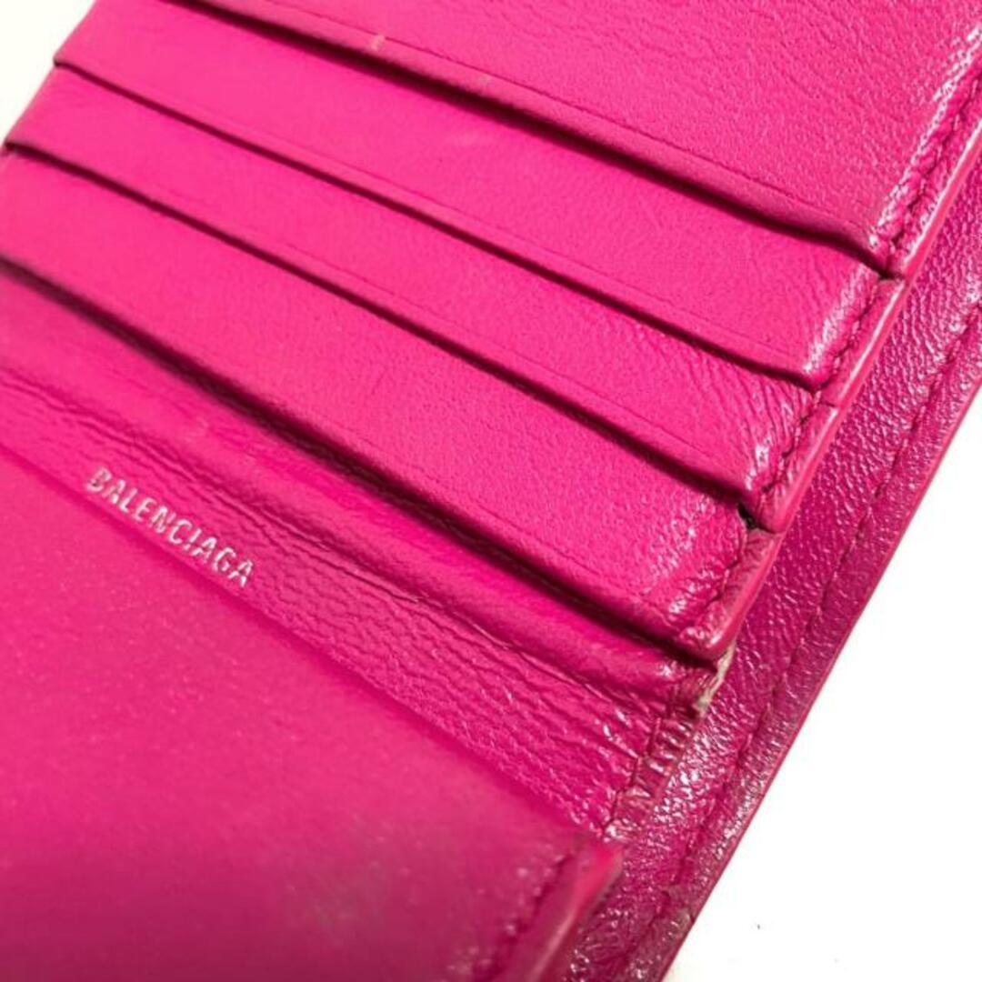 BALENCIAGA バレンシアガ 594216 レザー 二つ折り財布 ピンク コイン