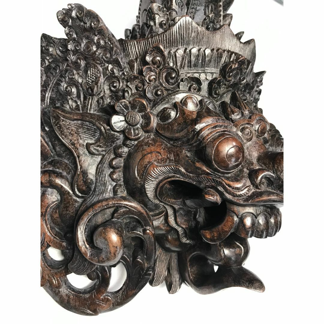 インドネシア　アンティーク　木彫り壁飾り