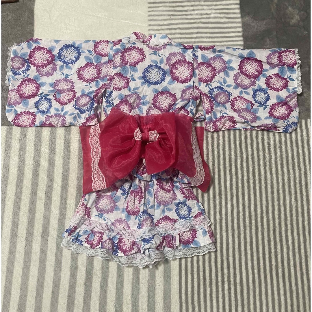 【@mou様専用】浴衣ドレス　甚平　100cm セット キッズ/ベビー/マタニティのキッズ服女の子用(90cm~)(甚平/浴衣)の商品写真