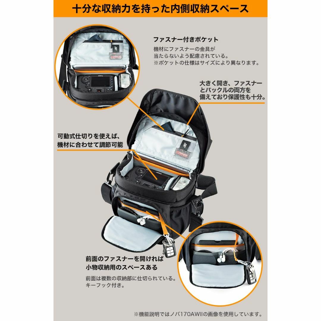 【色: ブラック】Lowepro カメラショルダーバッグ ノバ170AW II