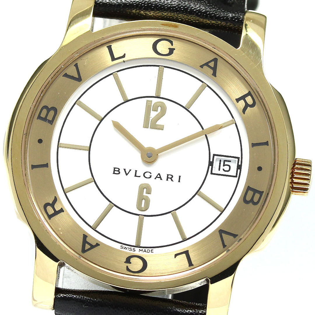 ブルガリ BVLGARI ST35G ソロテンポ K18YG クォーツ メンズ 良品 保証書付き_755466