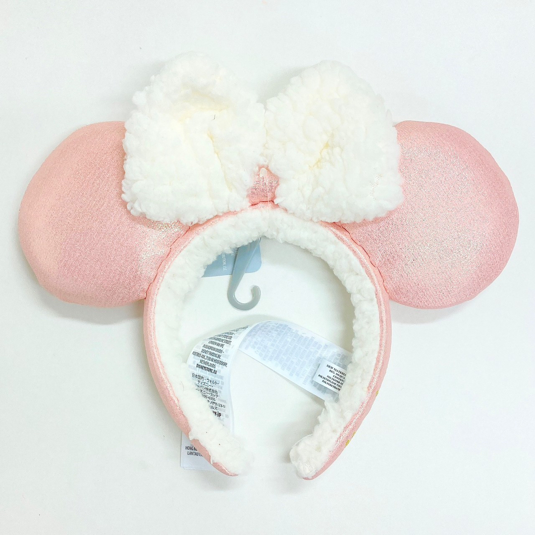Disney(ディズニー)のピンク 白 ボア カチューシャ ディズニー リーナベル ふわふわ モコモコ レディースのヘアアクセサリー(カチューシャ)の商品写真