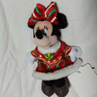 ディズニー(Disney)のミニー クリスマス ぬいぐるみバッジ(キャラクターグッズ)