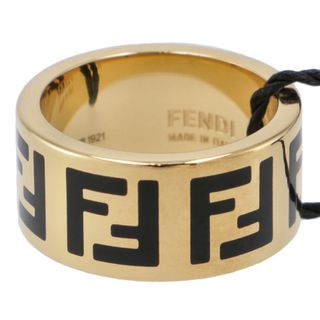 フェンディ(FENDI)のフェンディ FENDI リング FFロゴ 指輪 レディース  ブラック×ゴールド 8AG945 TL9 F0RNG(リング(指輪))