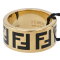 FENDI リング FFロゴ 指輪 レディース ブラック×ゴールド