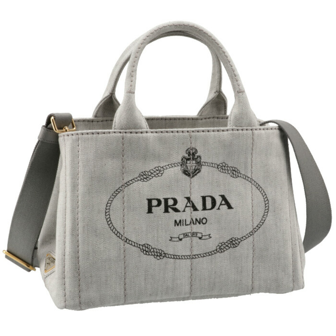 プラダ PRADA トートバッグ デニム カナパ CANAPA キャンバストート 2WAYハンドバッグ ホワイト系 1BG439OOO AJ6 009  | フリマアプリ ラクマ