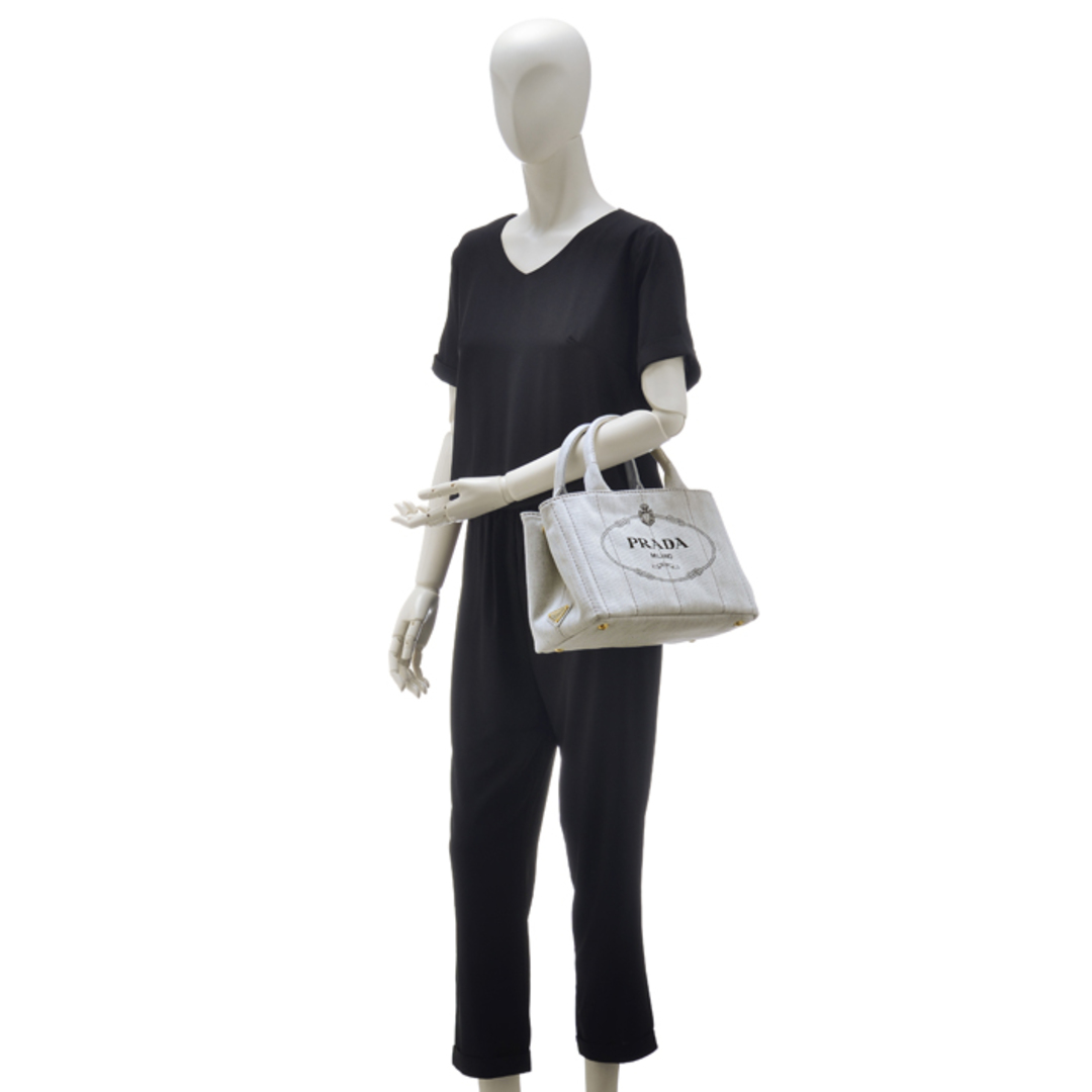 プラダ PRADA トートバッグ デニム カナパ CANAPA キャンバストート 2WAYハンドバッグ ホワイト系 1BG439OOO AJ6 009 プラダ PRADA トートバッグ デニム カナパ CANAPA キャンバストート 2WAYハンドバッグ ホワイト系 1BG439OOO AJ6 009