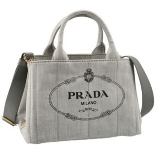 プラダ(PRADA)のプラダ PRADA トートバッグ デニム カナパ CANAPA キャンバストート 2WAYハンドバッグ ホワイト系 1BG439OOO AJ6 009(ハンドバッグ)