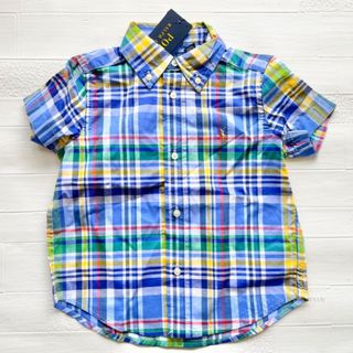 ラルフローレン(Ralph Lauren)の2t90-95cm 半袖　チェック　シャツ　ラルフローレン(Tシャツ/カットソー)