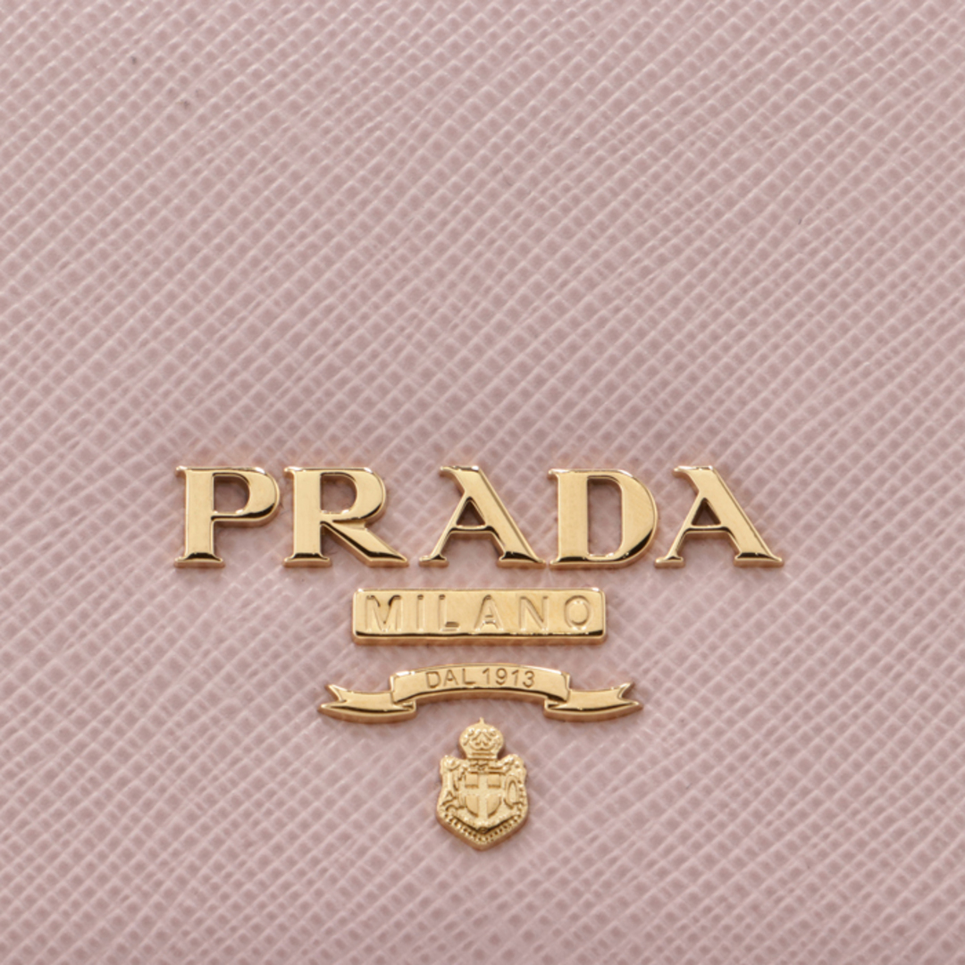 PRADA プラダ 二つ折り財布 ミニ財布サフィアーノバイカラーピンクホワイト