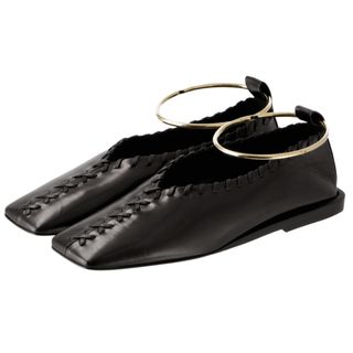 ジルサンダー(Jil Sander)のジル サンダー JIL SANDER バレエシューズ アンクルブレスレット フラットシューズ 靴 ブラック JS30217A 15073 001(ハイヒール/パンプス)