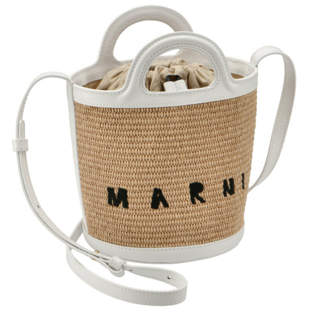 Marni - マルニ MARNI バケットバッグ レザー&ラフィア TROPICALIA