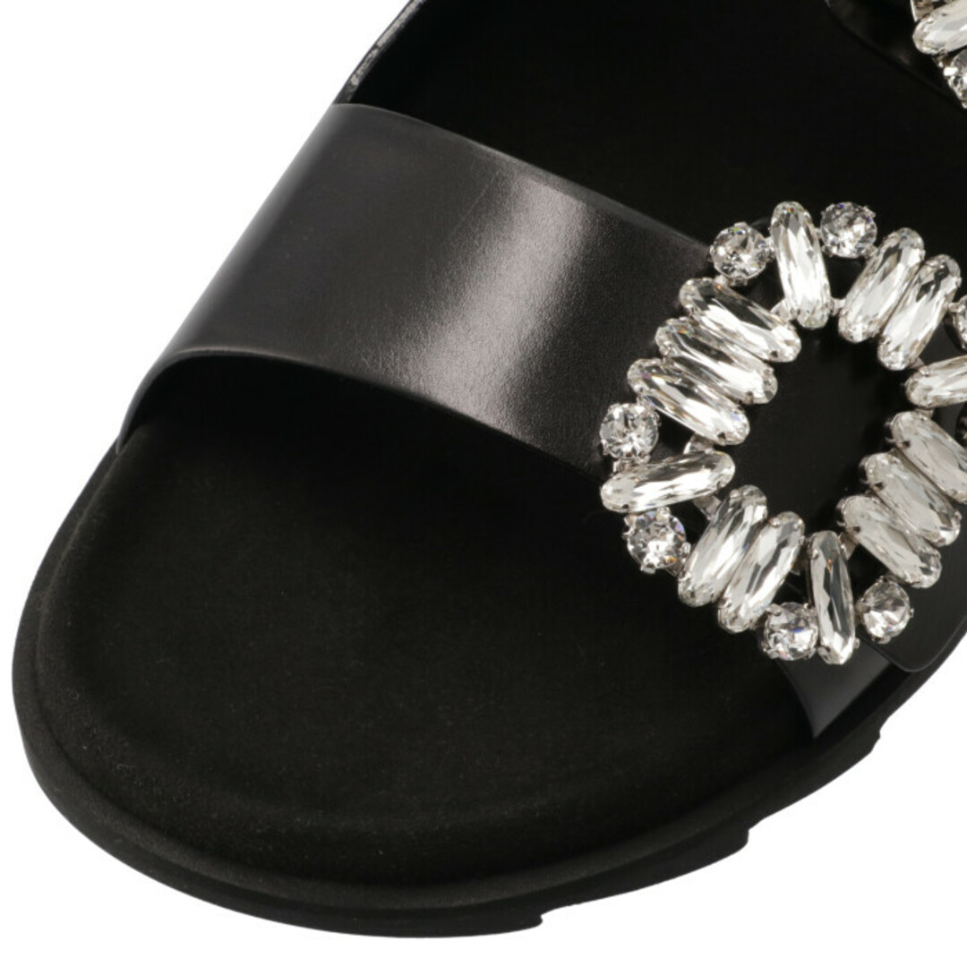 ROGER VIVIER(ロジェヴィヴィエ)のロジェ ヴィヴィエ ROGER VIVIER サンダル スライディー ヴィヴ ストラス バックル SLIDY VIV STRASS BUCKLE 靴 レディース ブラック RVW45818820 BSS B999 レディースの靴/シューズ(サンダル)の商品写真