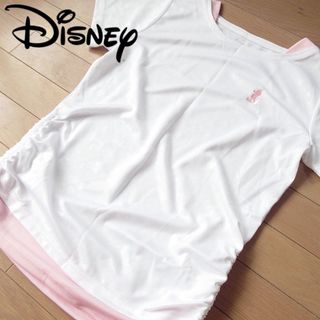 ディズニー(Disney)の超美品 L ディズニー レディース 総柄カットソー ホワイト(Tシャツ(半袖/袖なし))