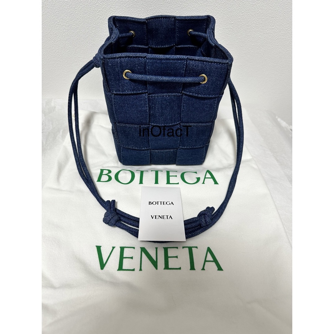 デニム BOTTEGA VENETA スモール カセット バケットバッグ