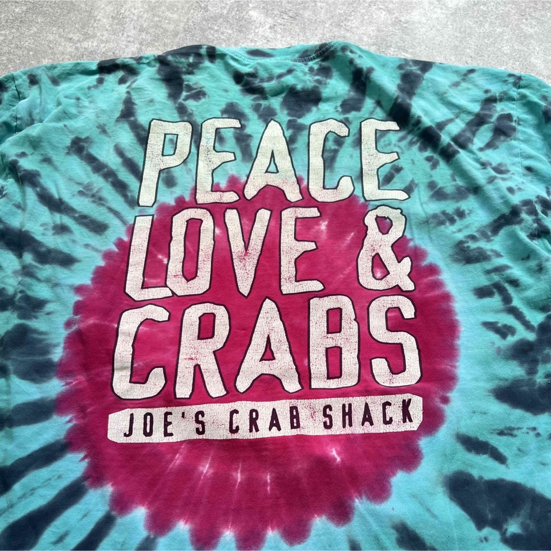 Santa Monica(サンタモニカ)の90s USA製 Joe's Crab Shack PEACE タイダイTシャツ メンズのトップス(Tシャツ/カットソー(半袖/袖なし))の商品写真