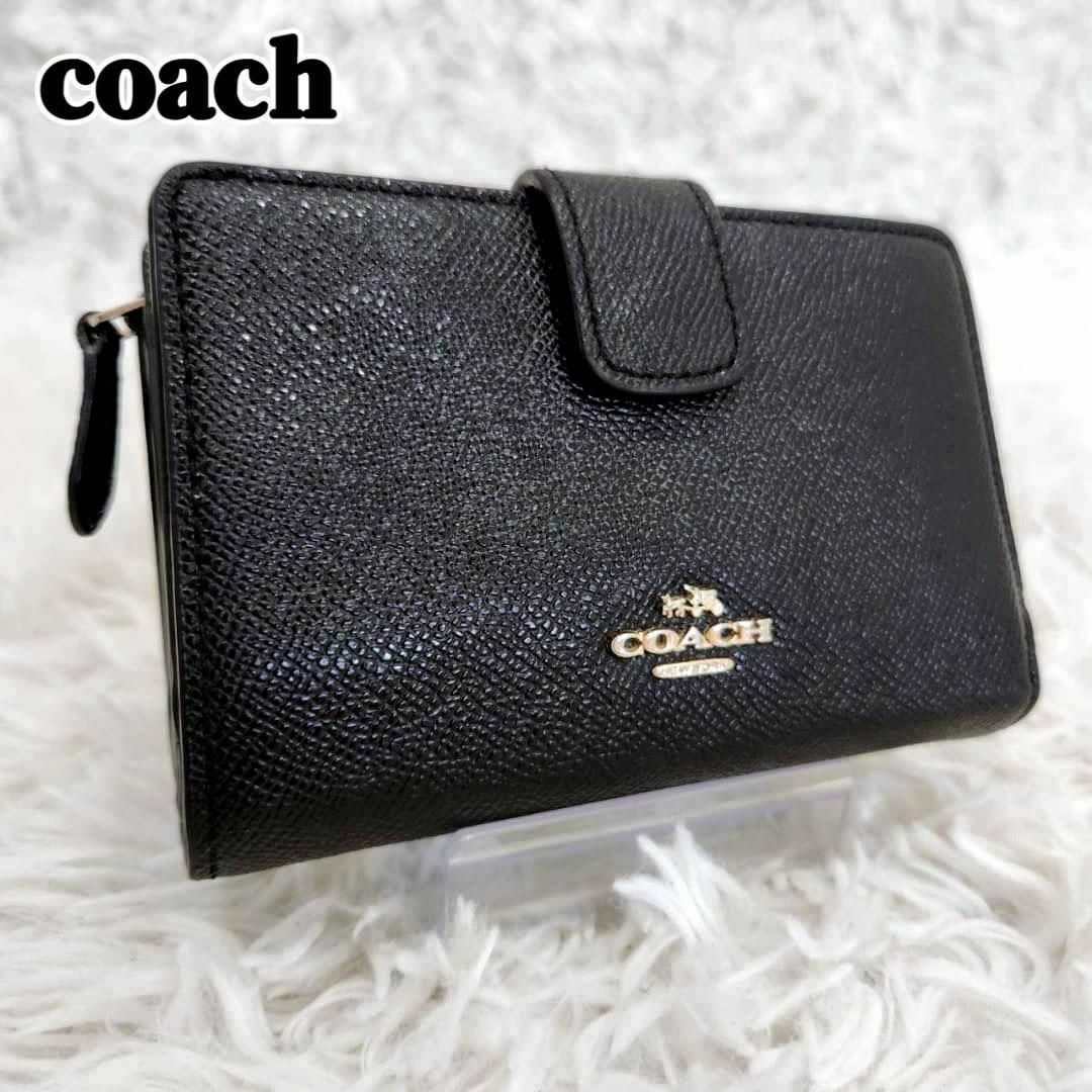 COACH コーチ 二つ折り 短財布 ウォレット  ブラック