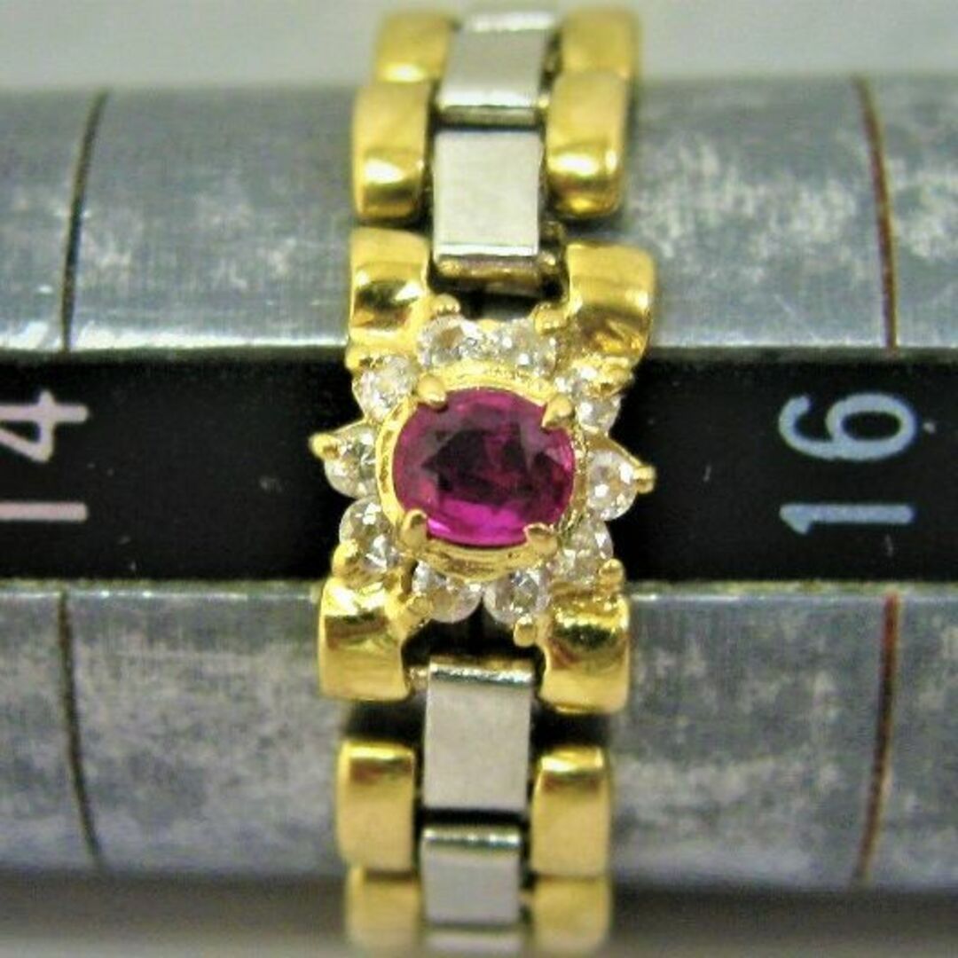 k18pt900ルビーダイヤリング Pt900 ルビー0.52とダイヤモンド
