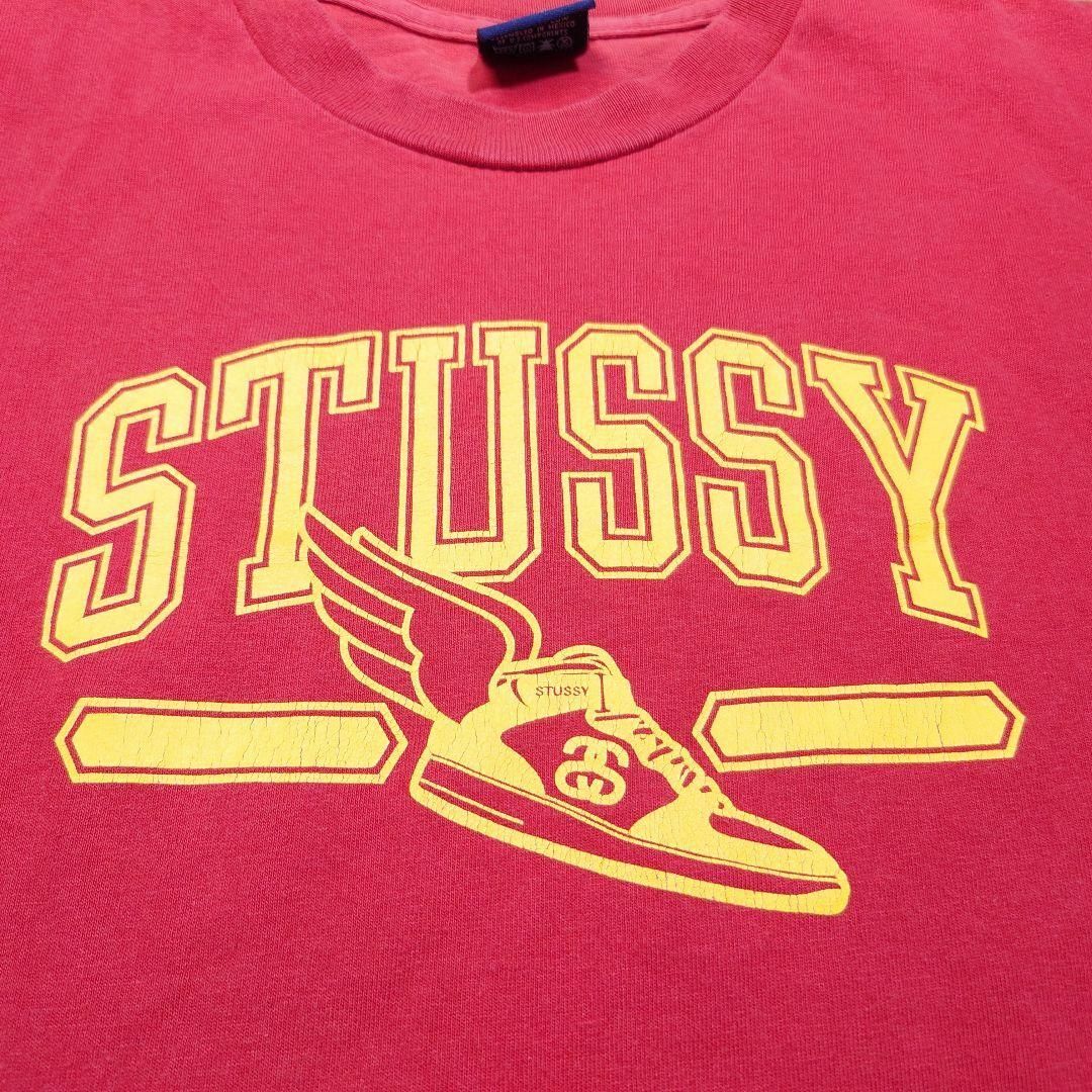 STUSSY(ステューシー)の90s STUSSY　ウイングフットビッグプリント　Tシャツ　古着　ステューシー メンズのトップス(Tシャツ/カットソー(半袖/袖なし))の商品写真