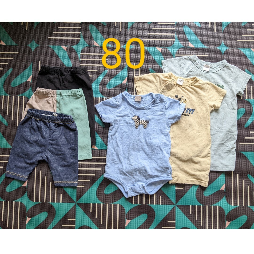 petit main(プティマイン)の80サイズ 子供服 レギンス ロンパース セット キッズ/ベビー/マタニティのベビー服(~85cm)(ロンパース)の商品写真