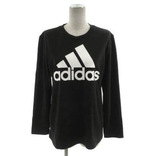 アディダス(adidas)のadidas Tシャツ 長袖 ロンT ロゴプリント コットン 黒 白 M(その他)