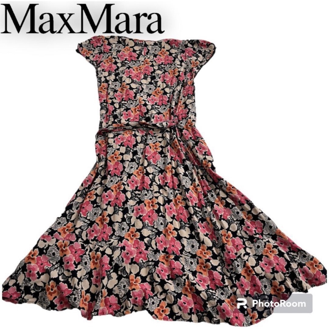 MAX MARA マックスマーラ　ロングワンピース　サイズL 花柄　美品