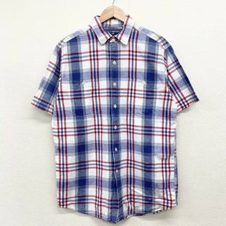 ラルフローレン(Ralph Lauren)のUS古着 ポロ スポーツ ラルフローレン POLO SPORT RALPH LAUREN コットン×リネン シャツ 半袖 チェック柄 サイズ：メンズ M ホワイト×ネイビー×レッド【中古】(シャツ)