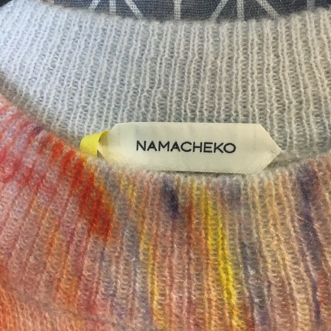 NAMACHEKO 19AWモヘア ピンク マーブル ニット セーター