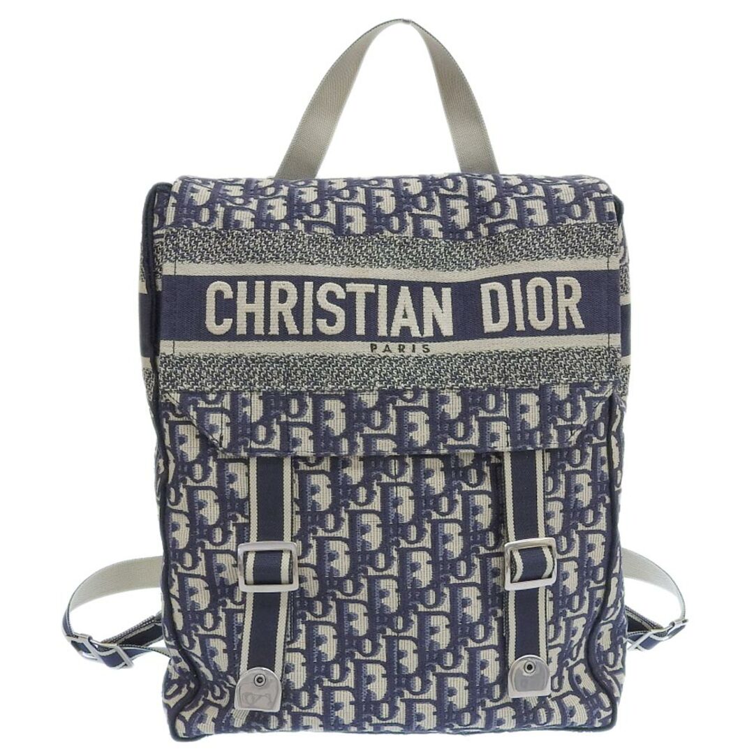 七夕ライブ限定 【中古】Dior ディオール トロッタージャガード バックパック リュックサック リュック デイパック ネイビー系 キャンバス バッグ Christian Dior◆オブリークジャガード Oblique Jacquard 3つ折り財布 総柄 2OBBC110YSE