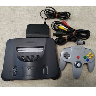 ニンテンドウ64(NINTENDO 64)のNINTENDO64本体＋コントローラー1個＋AVケーブル(家庭用ゲーム機本体)