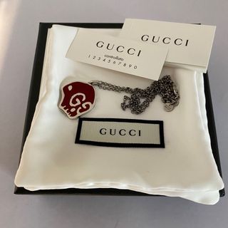 グッチ(Gucci)のGUCCI ゴースト スカル ネックレス レッド SV925(ネックレス)