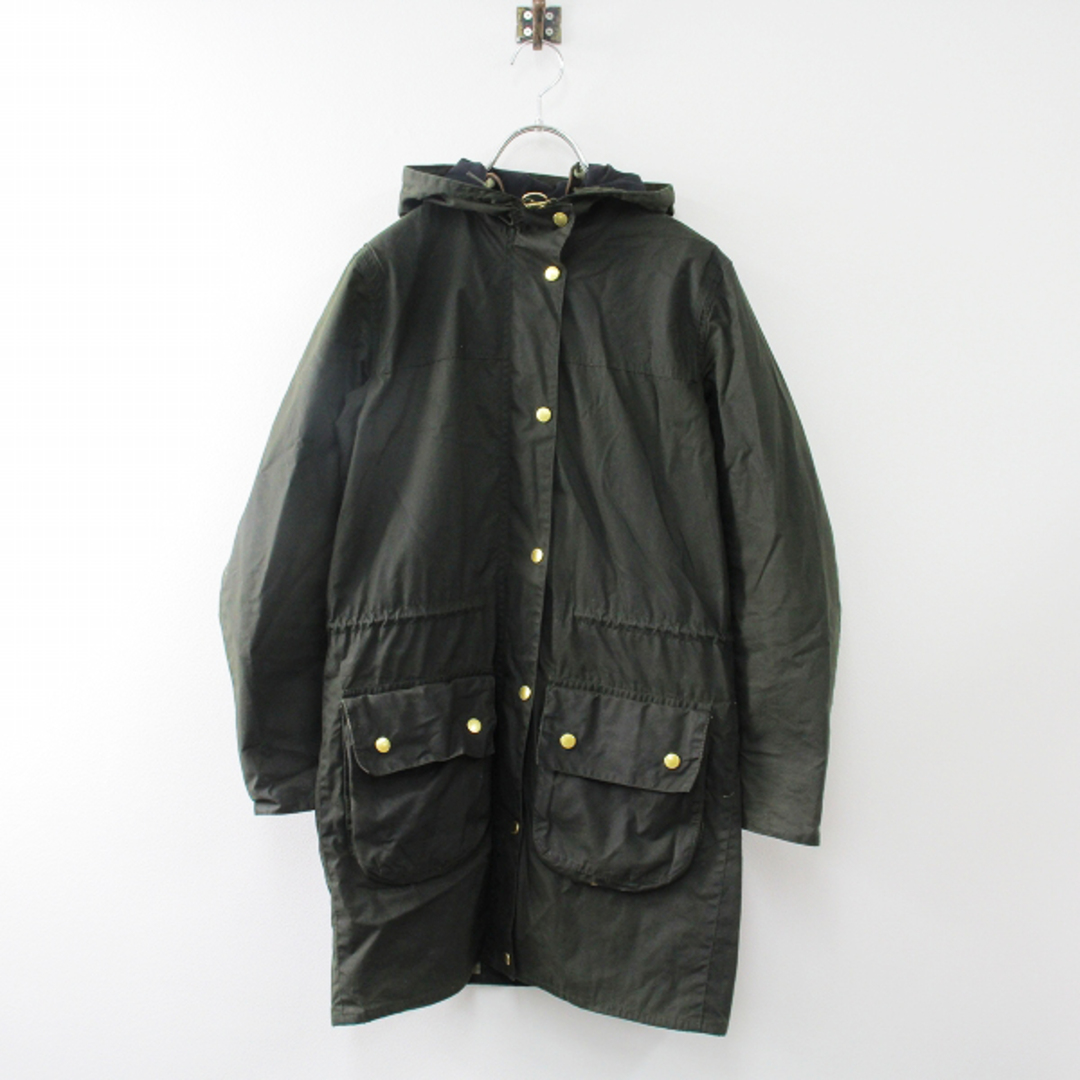 綿100裏地Barbour バブアー WAX DURHAM ダーハム ワックス オイルドコットン フードコート UK8/カーキグリーン【2400013334037】