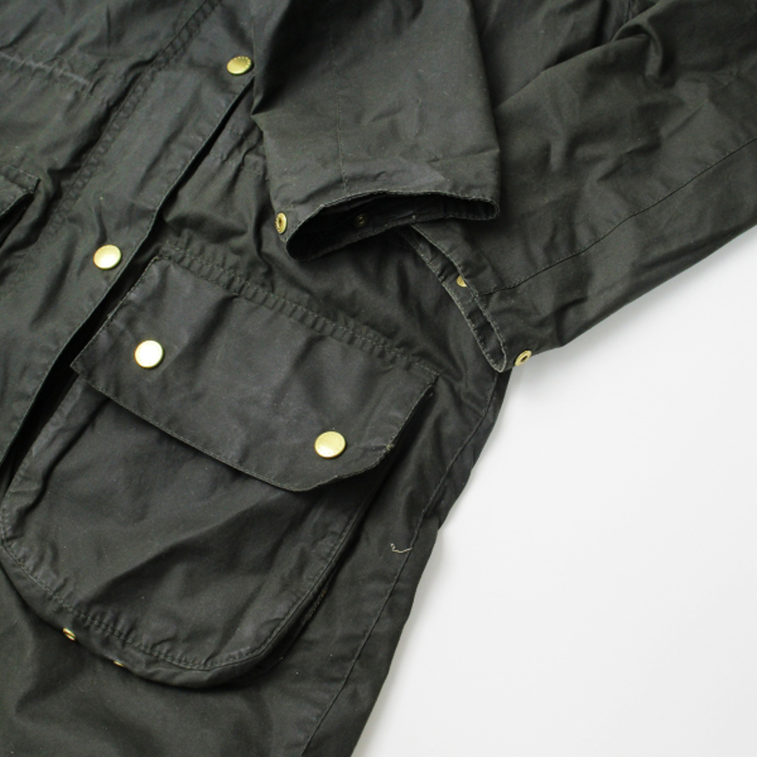 綿100裏地Barbour バブアー WAX DURHAM ダーハム ワックス オイルドコットン フードコート UK8/カーキグリーン【2400013334037】