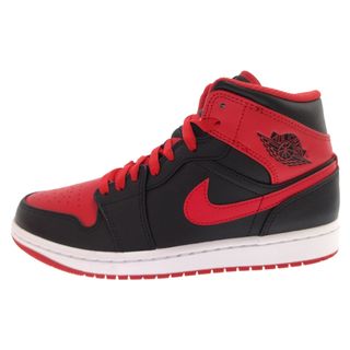 ナイキ(NIKE)のNIKE ナイキ AIR JORDAN 1 MID BRED TOE DQ8426-060 エアジョーダン1 ブレッドトゥ ミッドカットスニーカー レッド/ブラック US7.5/25.5cm(スニーカー)