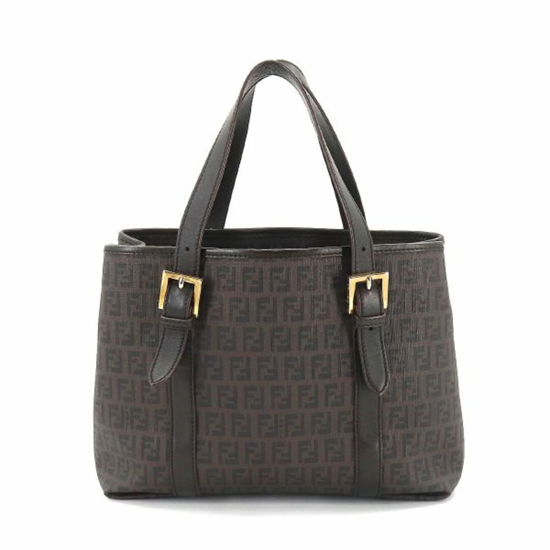 フェンディ FENDI ズッキーノ ハンド バッグ PVC レザー ブラウン ゴールド 金具 VLP 90193820 1