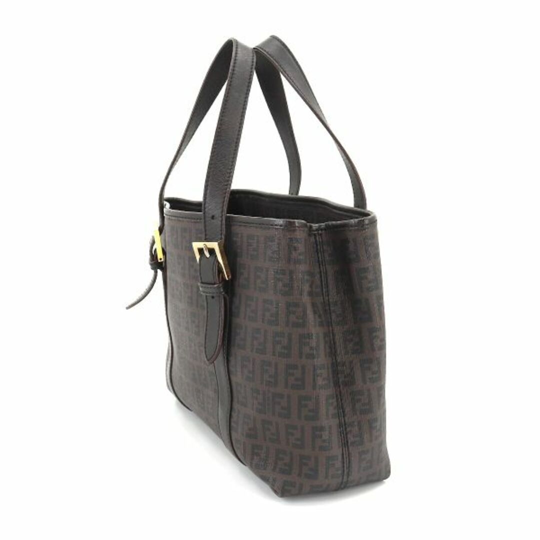 フェンディ FENDI ズッキーノ ハンド バッグ PVC レザー ブラウン ゴールド 金具 VLP 90193820 2