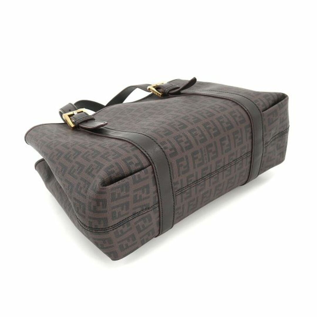 フェンディ FENDI ズッキーノ ハンド バッグ PVC レザー ブラウン ゴールド 金具 VLP 90193820 3