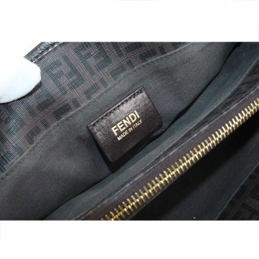 フェンディ FENDI ズッキーノ ハンド バッグ PVC レザー ブラウン ゴールド 金具 VLP 90193820 6