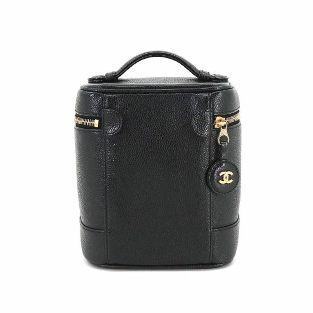 シャネル CHANEL バニティ ハンド バッグ キャビアスキン レザー ブラック A01998 ココマーク ゴールド 金具 ヴィンテージ VLP 90195380