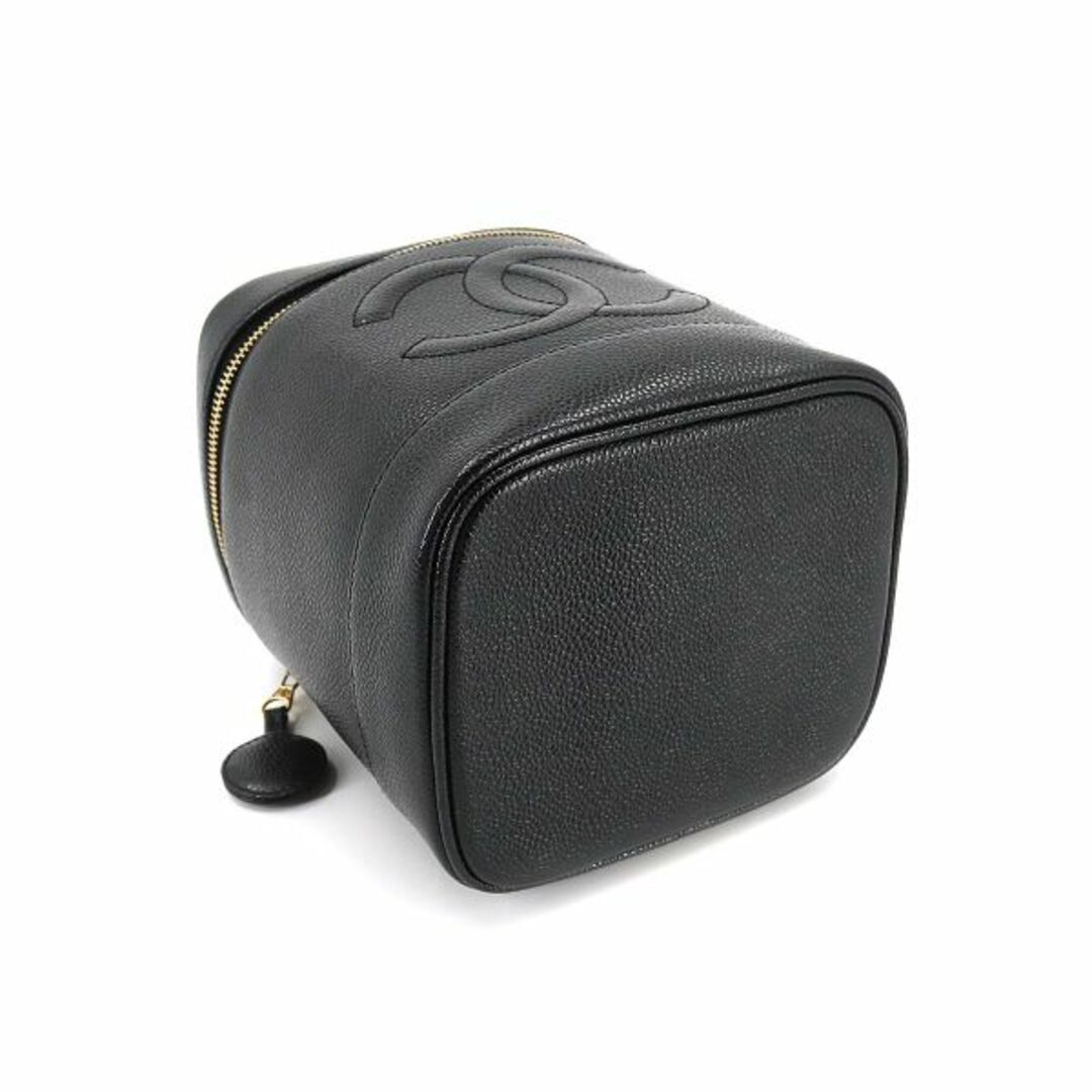 シャネル CHANEL バニティ ハンド バッグ キャビアスキン レザー ブラック A01998 ココマーク ゴールド 金具 ヴィンテージ VLP 90195380